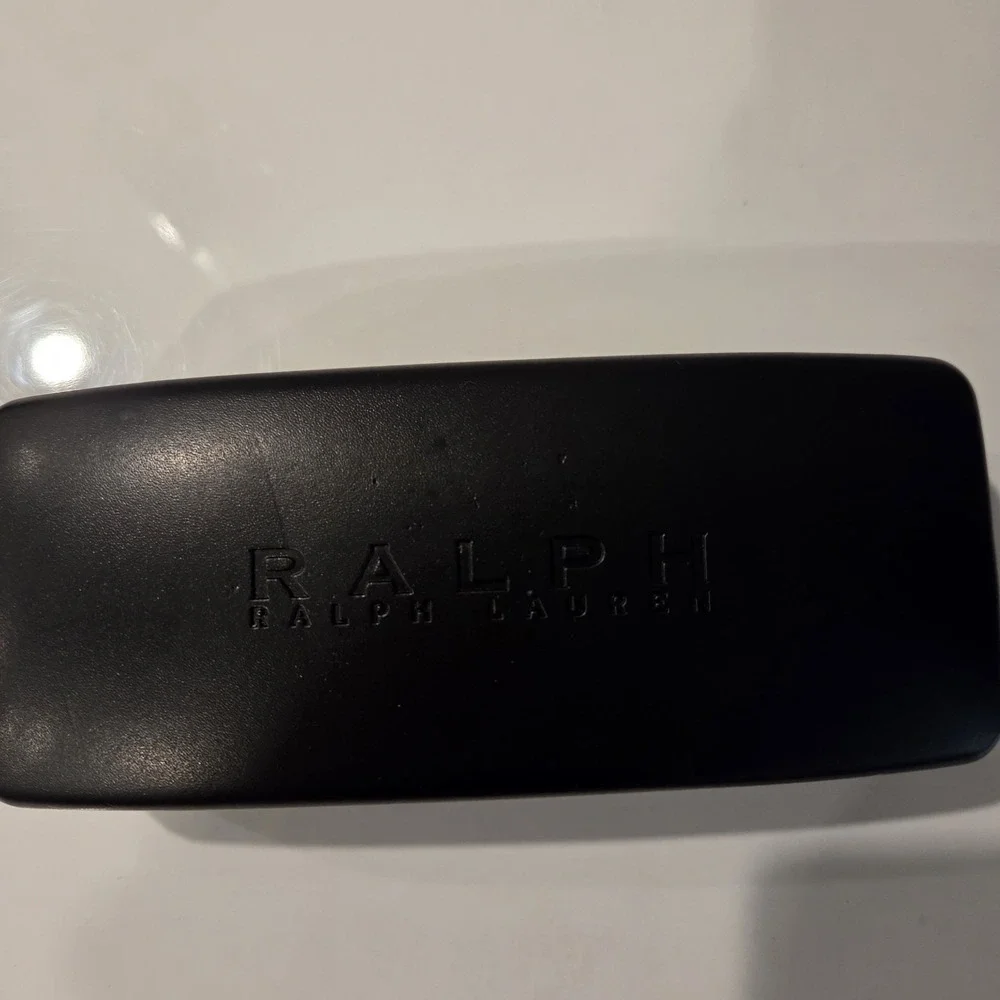 RALPH LAUREN BLACK AUTHENTIC EYEGLASSES SUNGLASSES HARD CLAM SHELL CASE + CLOTH